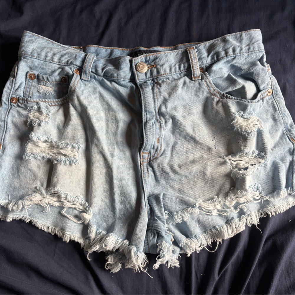 Aeropostale Light Blue Distressed Jean Shorts